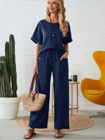 Preorder: Linen Cotton Blend Pants Set