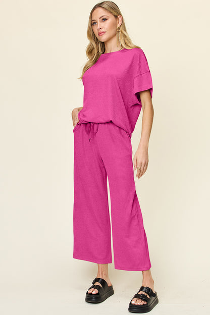 Pre-order: Textured Wide Leg Set
