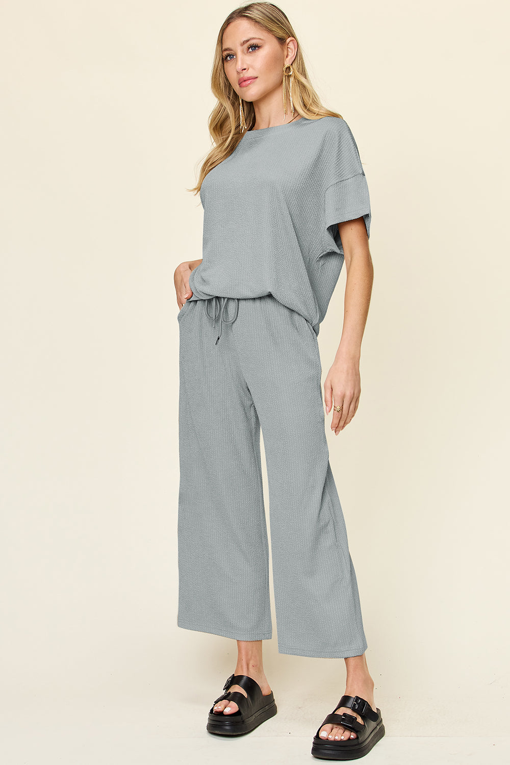 Pre-order: Textured Wide Leg Set