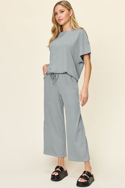 Pre-order: Textured Wide Leg Set