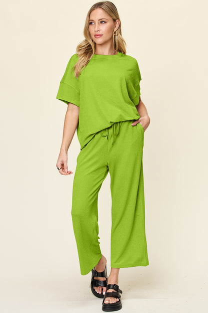 Pre-order: Textured Wide Leg Set