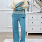 Preorder: Slit Striped Round Neck Sweater Set
