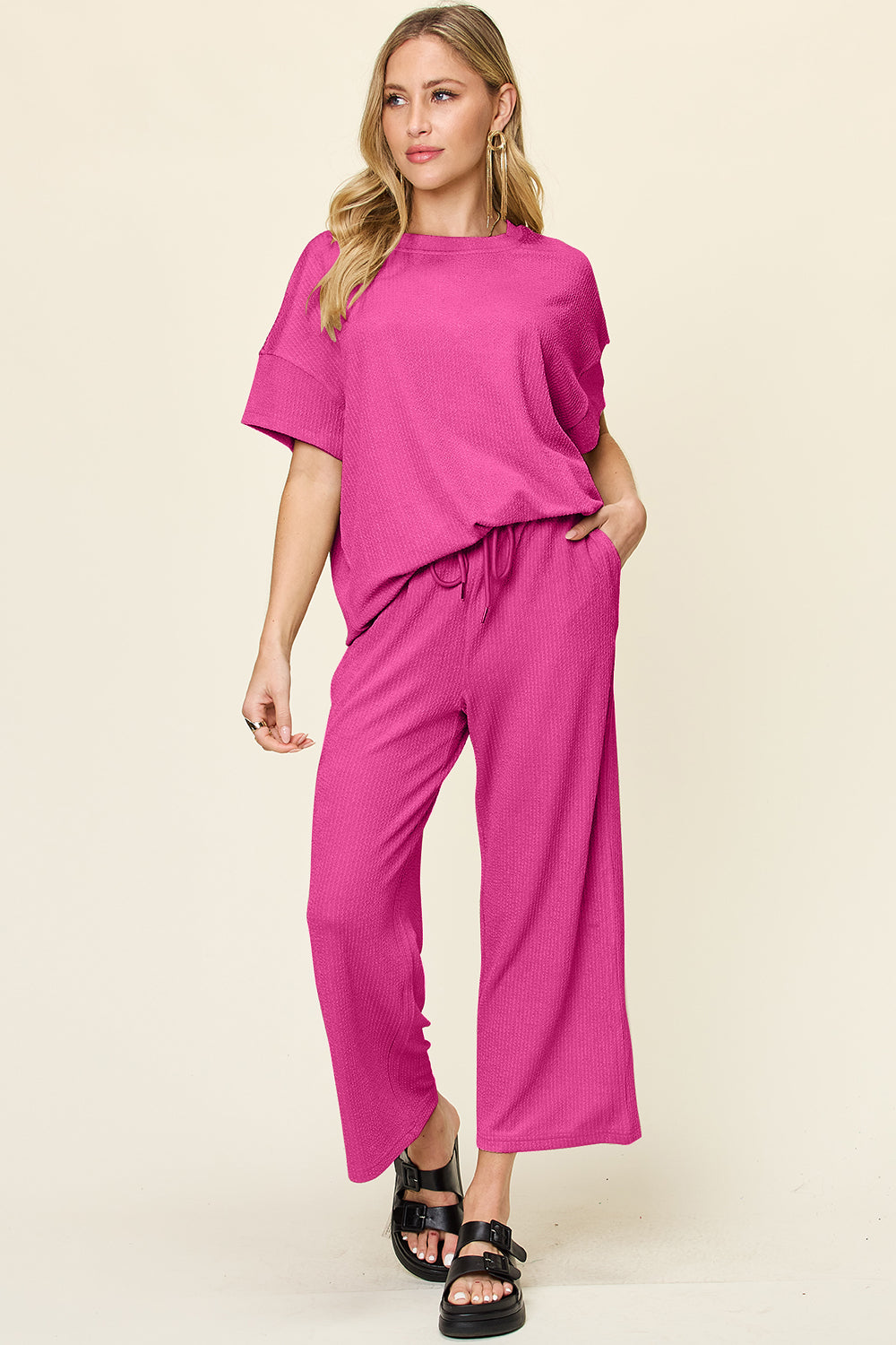 Pre-order: Textured Wide Leg Set