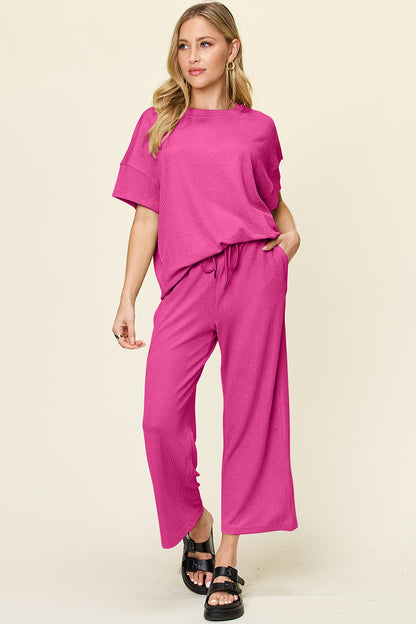 Pre-order: Textured Wide Leg Set