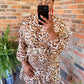 Brown Animal Print Midi
