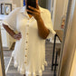 Ruffle Crinkle Dress - White
