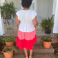 Ivory & Pink Color Block Dress