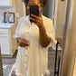 Ruffle Crinkle Dress - White