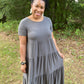 Ash Grey Tiered Maxi Dress