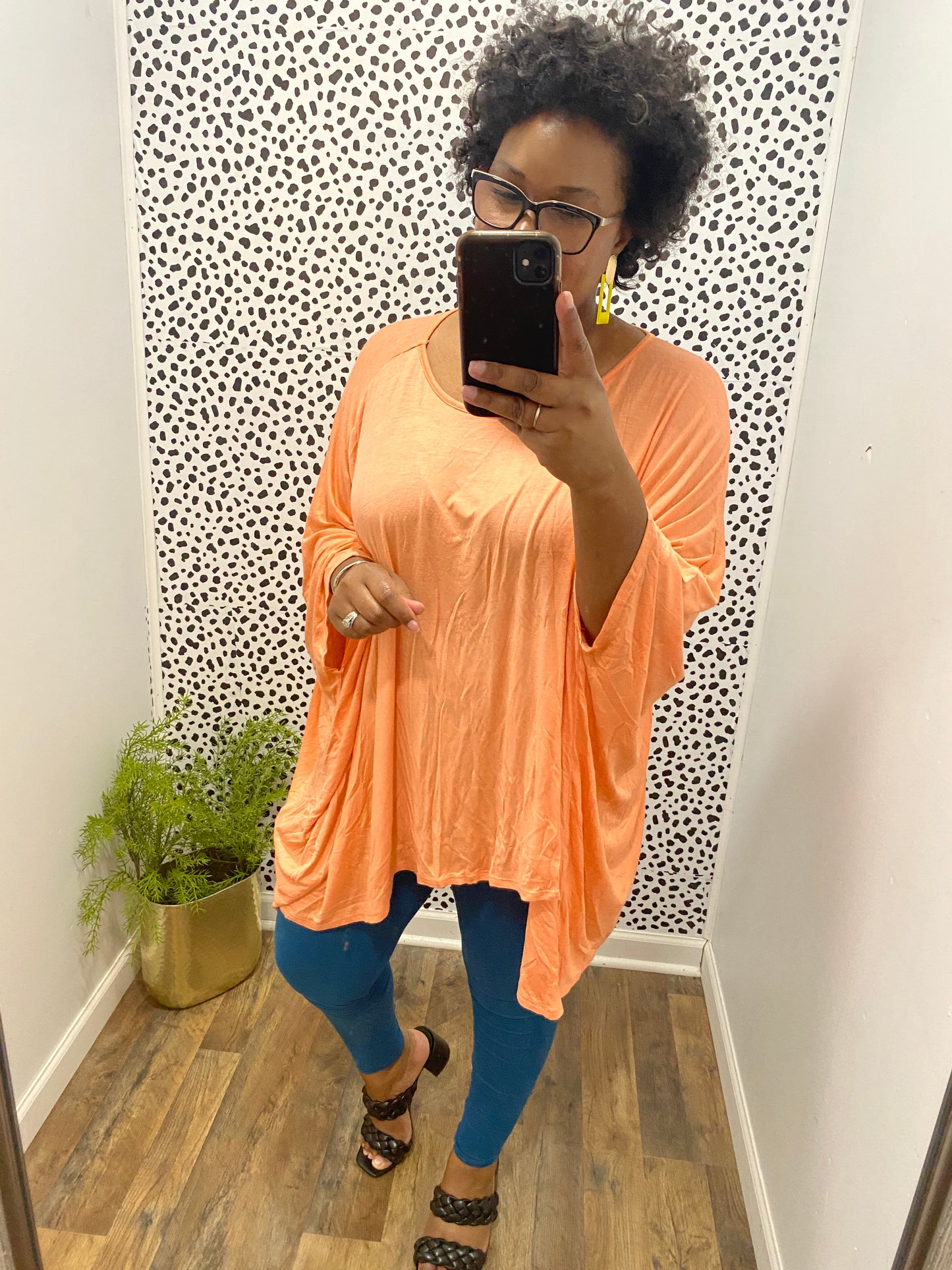 Coral Poncho Top