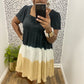 Linen Colorblock Dress