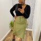 Olive Cargo Skirt