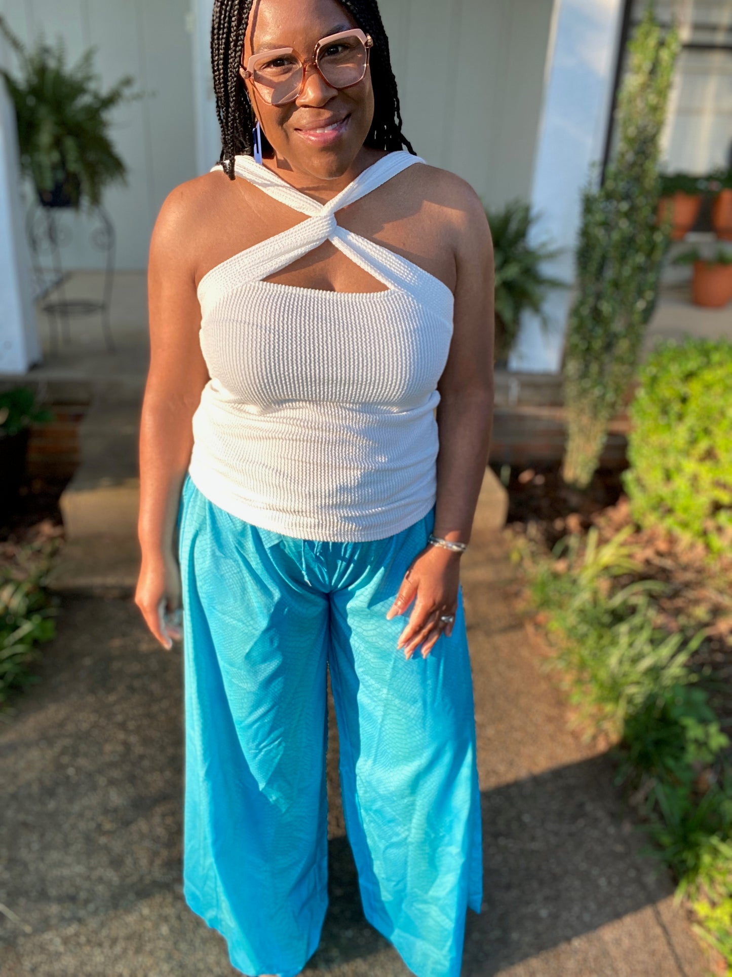 Mid Rise Palazzo Pant