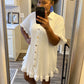 Ruffle Crinkle Dress - White