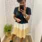 Linen Colorblock Dress