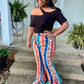 Cowhide Print Flare Pants