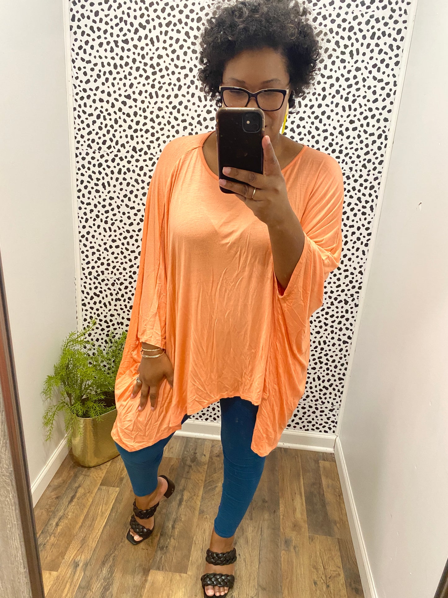 Coral Poncho Top