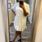Ruffle Crinkle Dress - White