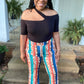 Cowhide Print Flare Pants