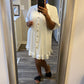 Ruffle Crinkle Dress - White