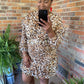 Brown Animal Print Midi