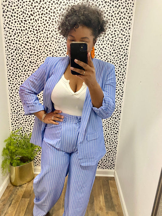 Wide Leg Blazer Set