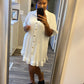 Ruffle Crinkle Dress - White