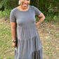 Ash Grey Tiered Maxi Dress
