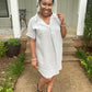 Frayed Hem Shirt Dress