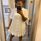 Ruffle Crinkle Dress - White