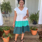 Ivory & Green  Color Block Dress