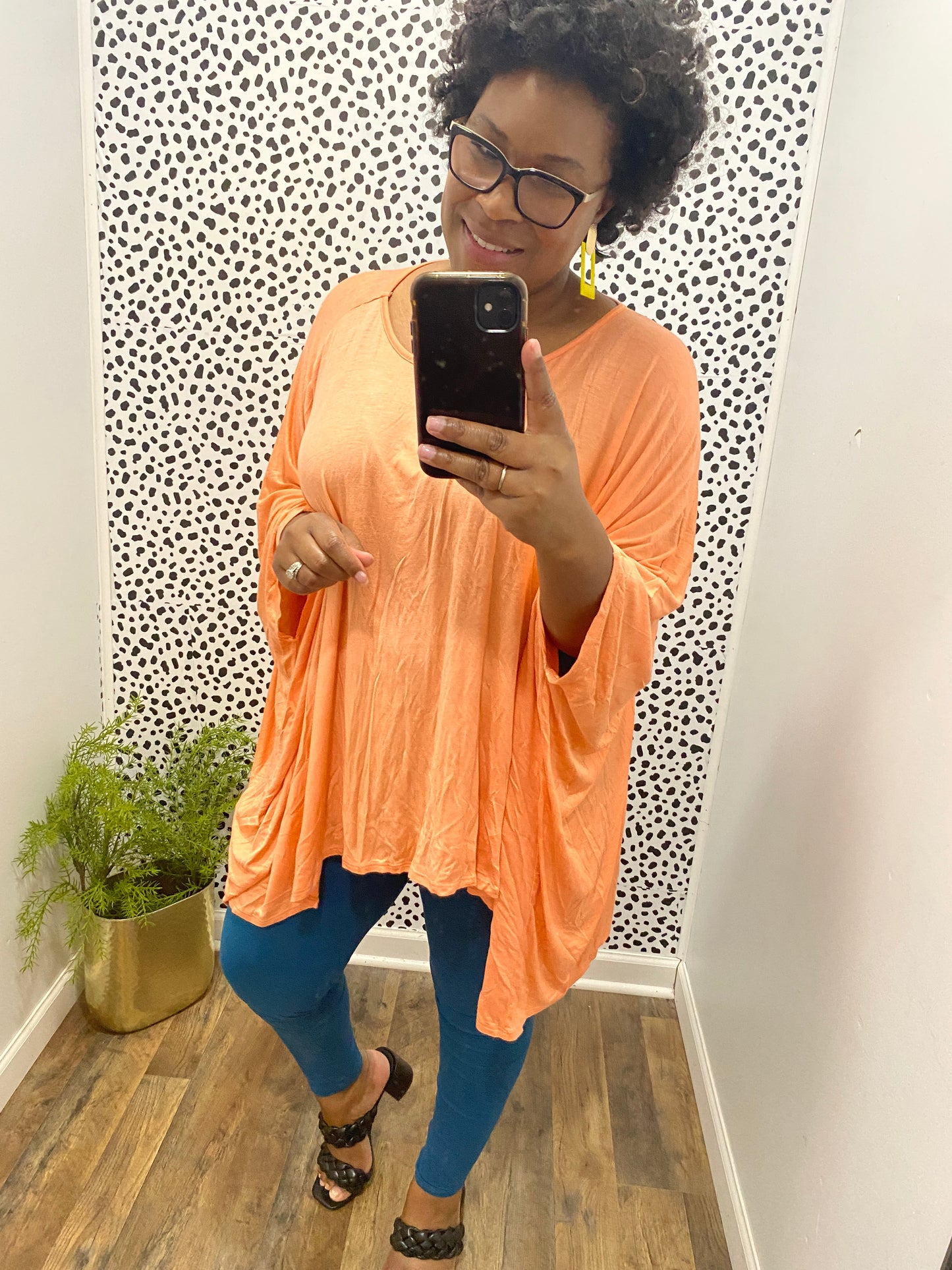 Coral Poncho Top