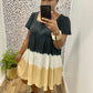 Linen Colorblock Dress