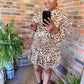 Brown Animal Print Midi
