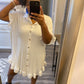 Ruffle Crinkle Dress - White