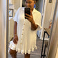 Ruffle Crinkle Dress - White