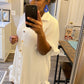 Ruffle Crinkle Dress - White
