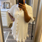 Ruffle Crinkle Dress - White