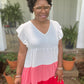 Ivory & Pink Color Block Dress