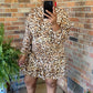 Brown Animal Print Midi