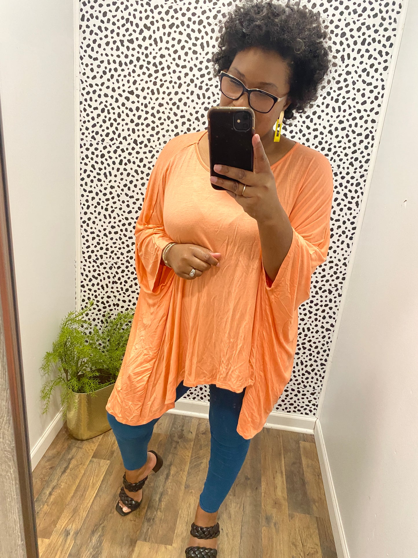 Coral Poncho Top