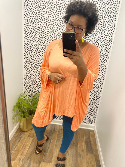 Coral Poncho Top