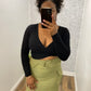 Olive Cargo Skirt