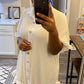 Ruffle Crinkle Dress - White