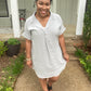 Frayed Hem Shirt Dress