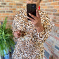 Brown Animal Print Midi