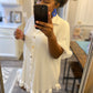 Ruffle Crinkle Dress - White