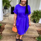 Bright Blue Belted Dress
