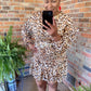 Brown Animal Print Midi