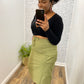 Olive Cargo Skirt